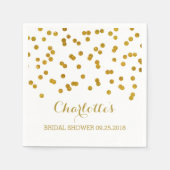 Gold Confetti Brautparty Serviette (Vorderseite)