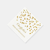 Gold Confetti Brautparty Serviette (Ecke)