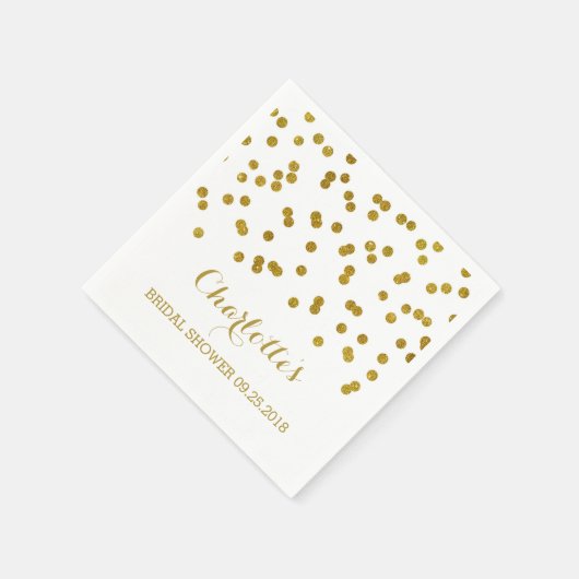 Gold Confetti Brautparty Serviette (Ecke)
