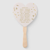Gold Confetti Bridal Blush Wedding Party Hand Fans Fächer (Rückseite)