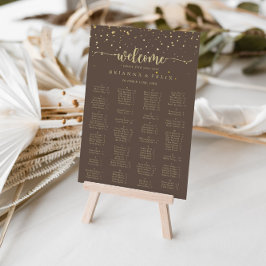 Gold Confetti Brown Alphabetisches Seekarte Poster