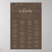 Gold Confetti Brown Alphabetisches Seekarte Poster (Vorne)