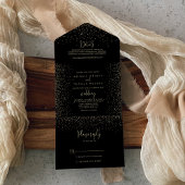 Gold Confetti Calligrafy Extravagant Script Weddin All In One Einladung