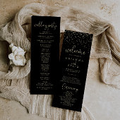 Gold Confetti Calligrafy Extravagant Script Weddin Programm