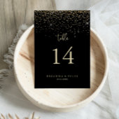 Gold Confetti Calligrafy Extravagant Script Weddin Tischnummer