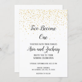 Gold Confetti Calligraphie Two wird eine Hochzeit Einladung