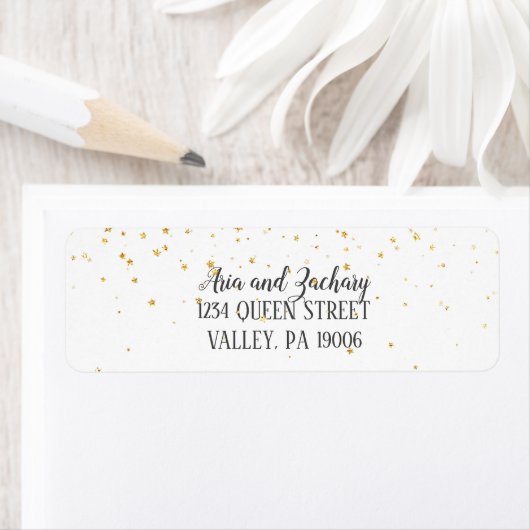Gold Confetti Calligraphy Address Labels (Insitu)