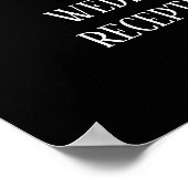 Gold Confetti Calligraphy|Black Empfang Willkommen Poster (Ecke)