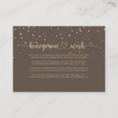 Gold Confetti Calligraphy Brown Honeymoon Wish Begleitkarte (Vorderseite)