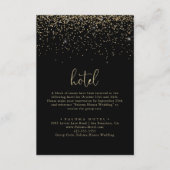 Gold Confetti Calligraphy Extravagant Script Hotel Begleitkarte (Vorderseite)