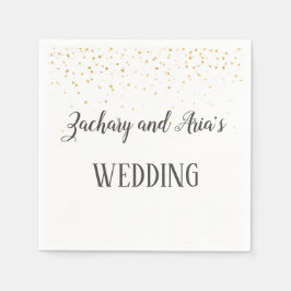 Gold Confetti Calligraphy Napkins Serviette