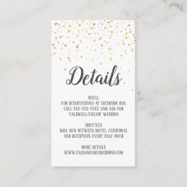 Gold Confetti Calligraphy Wedding Details Card Begleitkarte