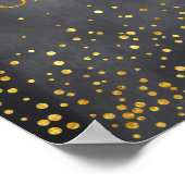 Gold Confetti Chalkboard Hochzeitszeichen Poster (Ecke)