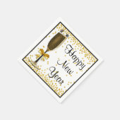 Gold Confetti Champagne Frohes Silvesterabend Part Serviette (Ecke)
