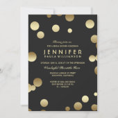 Gold Confetti Chic Modernes Brautparty Einladung (Vorderseite)