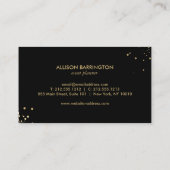 Gold Confetti Circle Monogram Black Business Card Visitenkarte (Rückseite)