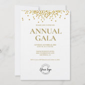 Gold Confetti Custom Logo Gala Corporate Event Einladung (Vorderseite)