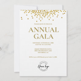 Gold Confetti Custom Logo Gala Corporate Event Einladung