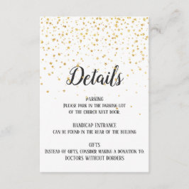 Gold Confetti Detail Beipackkarte Begleitkarte