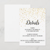 Gold Confetti Detail Beipackkarte Begleitkarte (Vorne/Hinten)