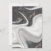 Gold Confetti Diamond Marmor Hochzeitsfeier Einladung (Rückseite)