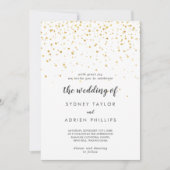 Gold Confetti die Hochzeit der Einladung (Vorderseite)