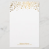 Gold Confetti Dot Print Briefpapier (Vorderseite)