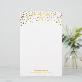 Gold Confetti Dot Print Briefpapier (Stehend Vorderseite)