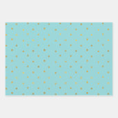 Gold Confetti Dots Aqua Mint Christmas Geschenkpapier Set (Vorderseite 3)