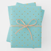 Gold Confetti Dots Aqua Mint Christmas Geschenkpapier Set (Beispiel)