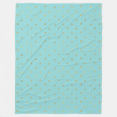 Gold Confetti Dots Aqua Mint Fleecedecke (Vorderseite)