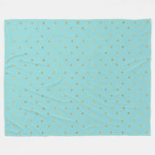 Gold Confetti Dots Aqua Mint Fleecedecke (Vorderseite (Horizontal))