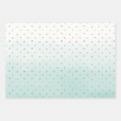 Gold Confetti Dots Aqua Mint Geschenkpapier Set (Vorderseite)