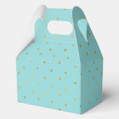 Gold Confetti Dots Aqua Mint Geschenkschachtel (Vorderseite)