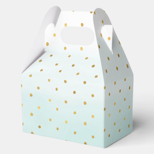 Gold Confetti Dots Aqua Mint Geschenkschachtel (Rückseite)