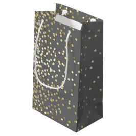 Gold Confetti Dots Elegante Grau Vintage Hochzeit Kleine Geschenktüte