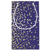 Gold Confetti Dots Elegante Vintage Wedding Kleine Geschenktüte (Rückseite)