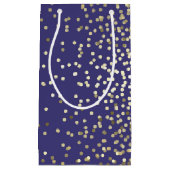Gold Confetti Dots Elegante Vintage Wedding Kleine Geschenktüte (Vorderseite)