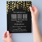 Gold Confetti Dots Elegantes Glam Event Flyer Post (Hand)