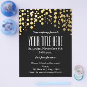 Gold Confetti Dots Elegantes Glam Event Flyer Post (Einzeln)