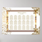Gold Confetti Dots Gerahmt -18 Seating Chart Poster (Vorne)