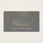 Gold Confetti Dots Gray Wedding Drinks Tickets (Rückseite)