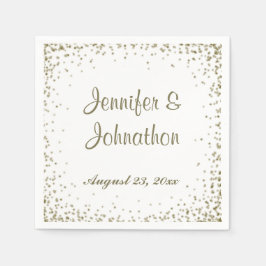 Gold Confetti Dots Hochzeitsempfang Serviette