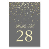 Gold Confetti Dots Hochzeitsfeier Tischnummer (Vorderseite)