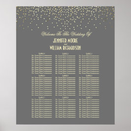Gold Confetti Dots Hochzeitskarte Poster