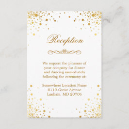 Gold Confetti Dots Hochzeitsunterkunft Empfang Begleitkarte