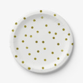Gold Confetti Dots Imitate Foil Modern Chic Einfac Pappteller (Vorderseite)