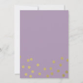 Gold Confetti Dots Lavender Celebration Wedding Einladung (Rückseite)