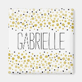 Gold Confetti Dots Magnet (Vorne)