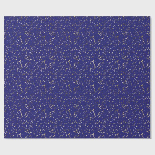 Gold Confetti Dots Midnight Blue  Geschenkpapier (Flach)